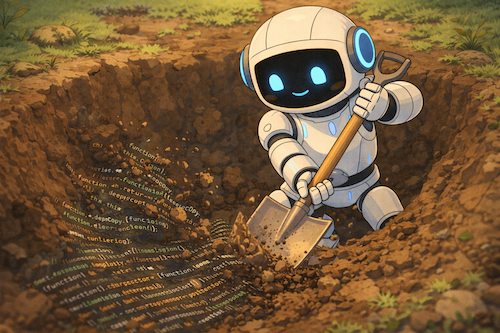 Cursor digging a hole