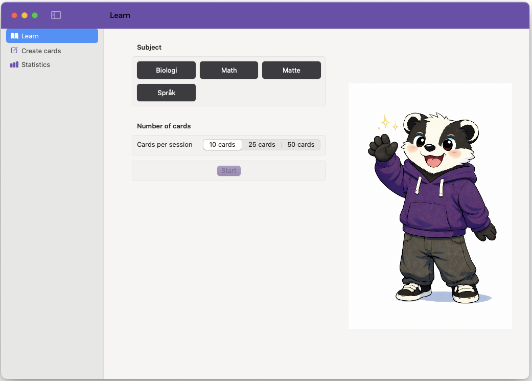 App with badger, in desperate need of new background colors