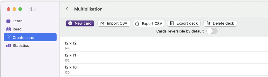 Import and export a deck