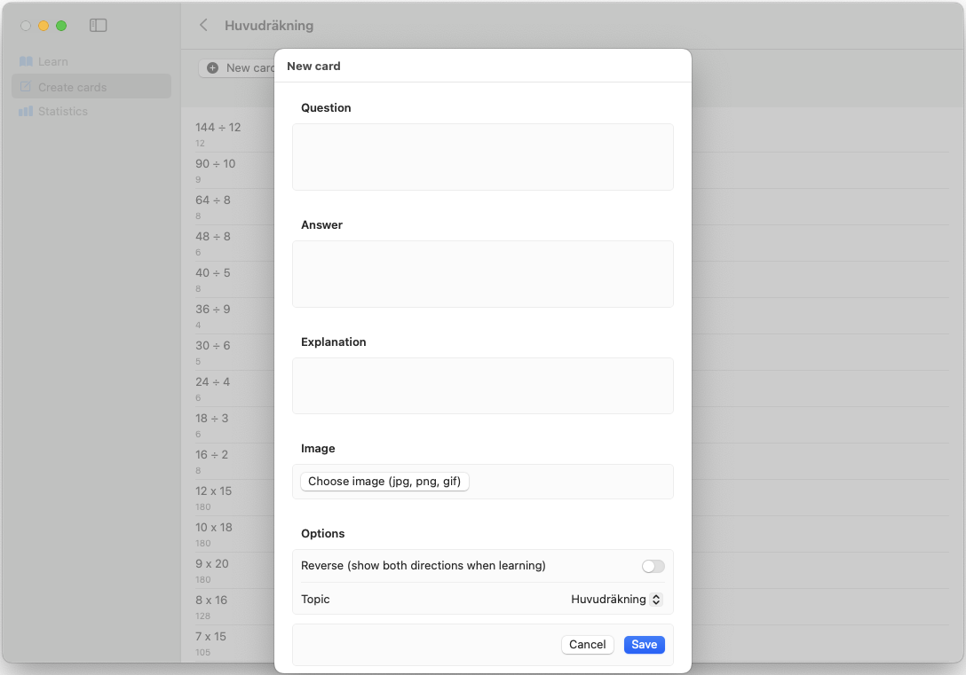 One hour in - creating cards