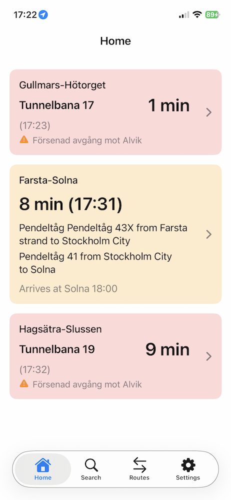Home with expanded route